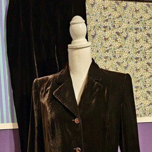 Valentino Miss V Vintage 2 pc Deep Purple Velvet Elegant Pant Suit Size US 10/12